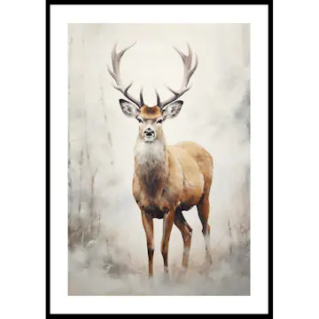 Poster Gallerix Watercolor Painted Deer