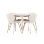 Matgrupp Venture Home Flora Ø120 cm med 4st Lilja Matstolar