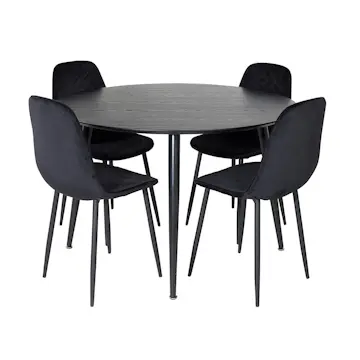 Matgrupp Venture Home Dipp Ø115 cm med 4 Polar Stolar