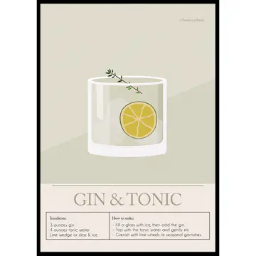Poster Gallerix Gin Tonic Cocktail