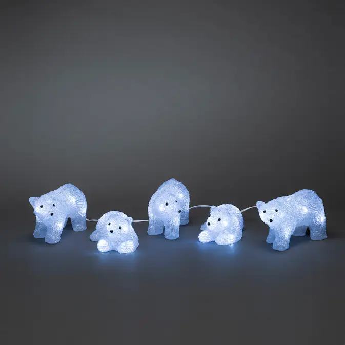 Dekorationsbelysning Gnosjö Konstsmide Isbjörnar 5 st LED
