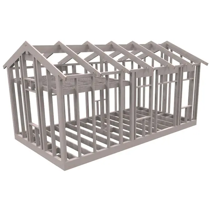 Attefallsstomme Byggstommar 22 grader Med Loft 7200x3940 mm Färdiga Sektioner