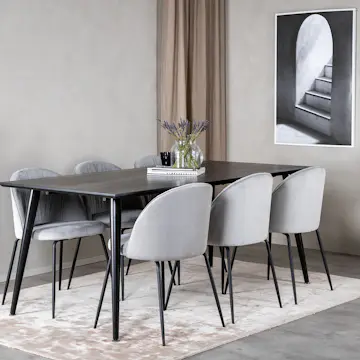 Matgrupp Venture Home Dipp med 6 Wrinkles stolar