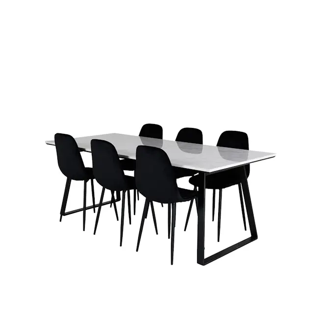 Matgrupp Venture Home Estelle med 6 Phoi Stolar Sammet
