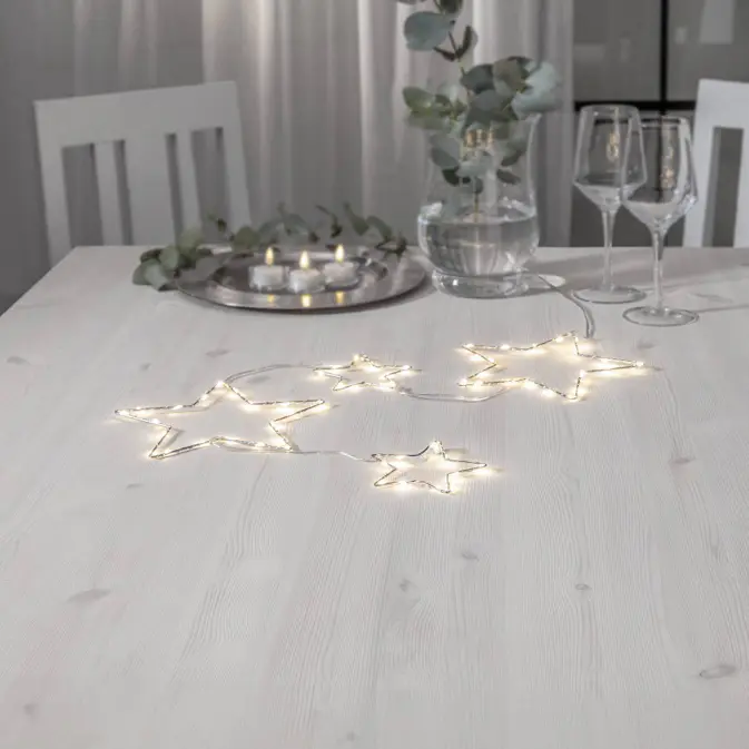 Ljusslinga Star Trading Dew Drop Stars LED Batteridriven