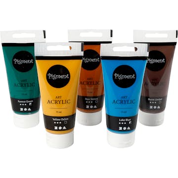 Akrylfärg Creativ Company Pigment Mixade Färger Naturfärger 5st 75 ml/1 Förp