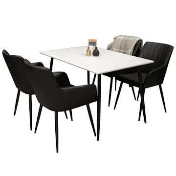 Matgrupp Venture Home Pobbie med 4 Corina Stolar Konstläder