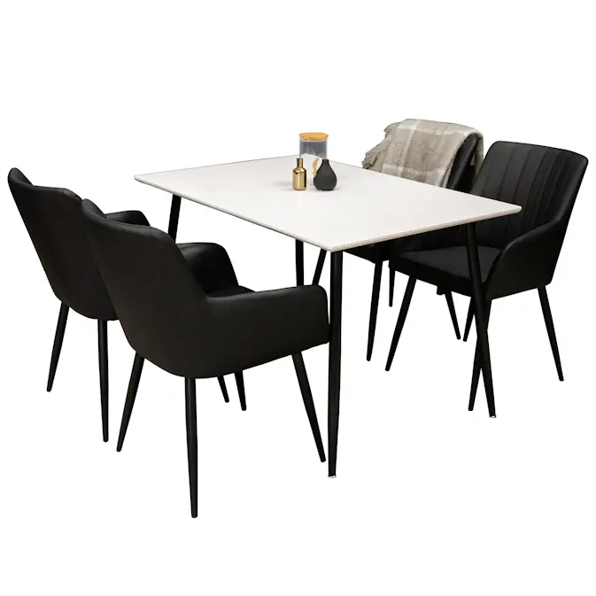 Matgrupp Venture Home Pobbie med 4 Corina Stolar Konstläder