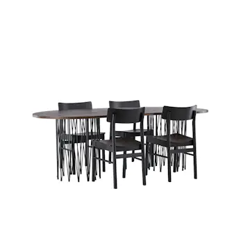 Matgrupp Venture Home Stone oval med 4st Montros Matstolar
