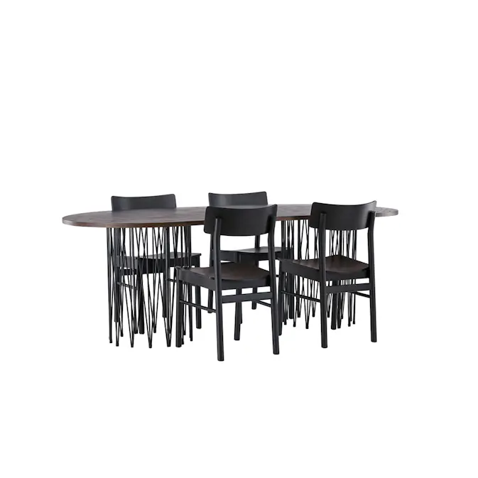 Matgrupp Venture Home Stone oval med 4st Montros Matstolar