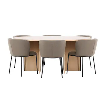 Matgrupp Venture Home Strada Ø120 cm med 6st Edina Matstolar