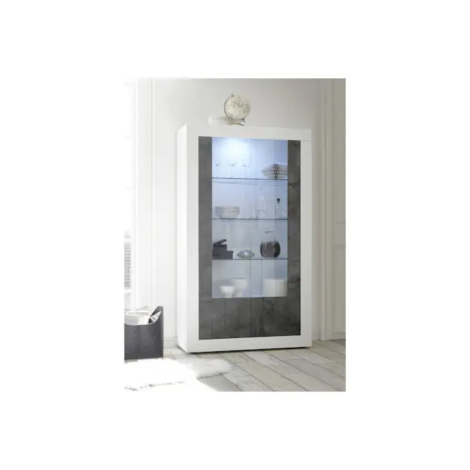 Vitrinskåp LC Spa Urbino 190 cm Grå/Vit