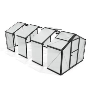 Tillbyggnad Vitavia Deimos Till Växthus Svart 3mm Härdat Glas / 10 mm Polytak