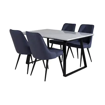 Matgrupp Venture Home Estelle 140 med 4 Vera Stolar PolyEstelletyg