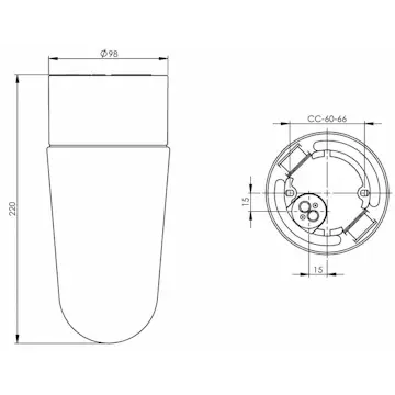 Vägg-/Taklampa Ifö Electric Stallglas Klar IP54 Rak E27