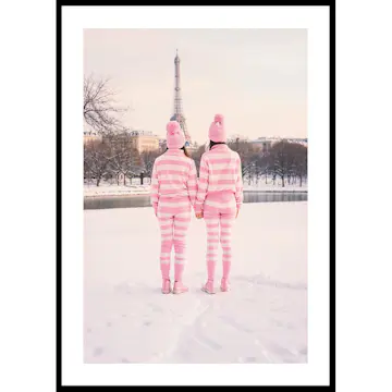 Poster Gallerix In Pajamas By The Eiffel Tower