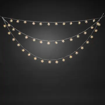 Gardinslinga Gnosjö Konstsmide Snöflingor LED