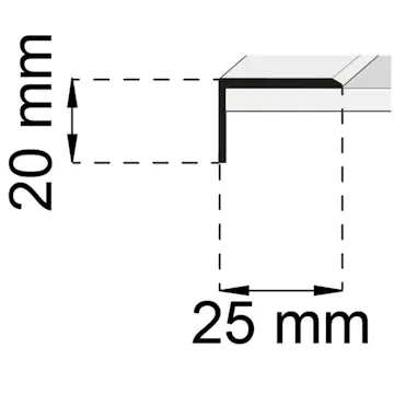 Kantlist Habo SA26 Ek 20x25 mm