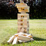 Trädgårdsspel Bex Jenga i Björk med Väska