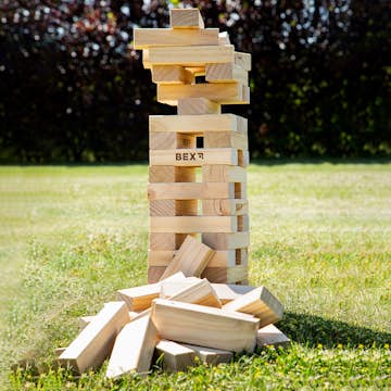 Trädgårdsspel Bex Jenga i Björk med Väska