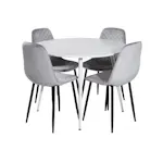 Matgrupp Venture Home Plake med 4 Phoi Stolar Sammet Runt