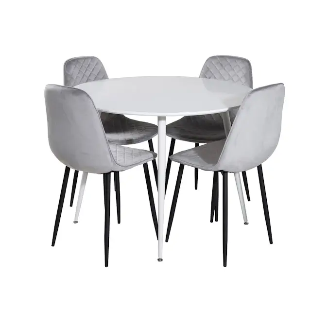 Matgrupp Venture Home Plake med 4 Phoi Stolar Sammet Runt