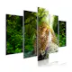 Tavla Arkiio Leopard Lying Green 5 delar