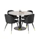 Matgrupp Venture Home Razzia med 4 Velvet stolar Skinn