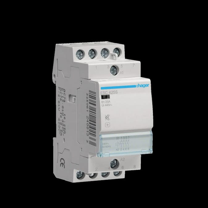Kontaktor Hager Brumfri 2 Moduler 25 A AC-7a Spole 230 V AC