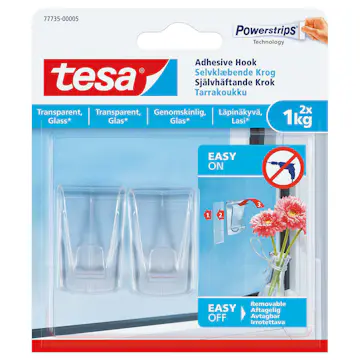 Självhäftande Krok Tesa 2 st 1 kg 77735