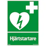 Skylt Systemtext Hjärtstartare 210x297 mm Plast