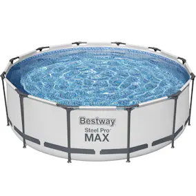 Poolpaket Bestway Steel Pro Max Ø3,66m 100cm Stålramspool Ovanmark med Filterpump