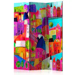 Rumsavdelare Skärmvägg Arkiio Rainbow-Hued Town 135x172 cm