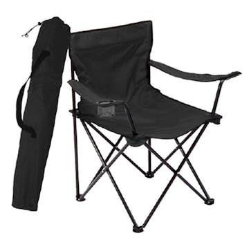 Campingstol Briv Svart Hopfällbar Med Förvaringspåse