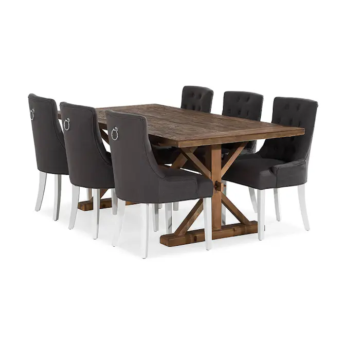 Matgrupp In Living Lyon 200x100 cm Natur/Grå med 6 st Viktoria Stolar