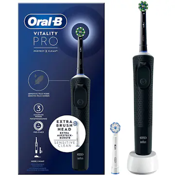 Eltandborste Oral-B Vitality Pro Svart med Extra Refill & 3 Borstningslägen