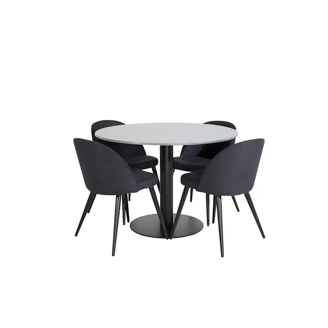 Matgrupp Venture Home Estelle med 4 Valentina Stolar PolyEstelletyg