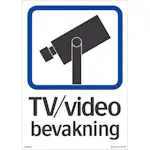Skylt Systemtext Tv/videobevakning 148x210 mm Dekal
