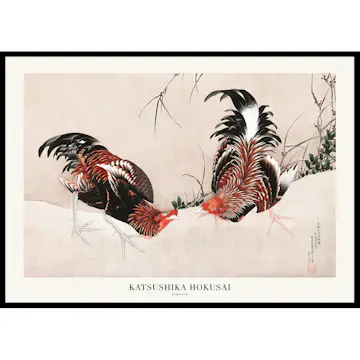 Poster Gallerix Gamecocks By Katsushika Hokusai