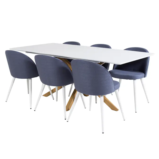 Matgrupp Venture Home Piata med 6 Valentina Stolar Polyestertyg