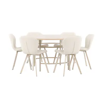 Matgrupp Venture Home Copenhagen Ø140 cm med 6st Lilja Matstolar