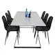 Matgrupp Venture Home Estelle med 6 Pobbie Stolar Konstläder Svart/Vit