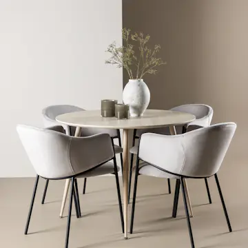 Matgrupp Venture Home Plaza Ø100 med 4 st Evelina Stolar