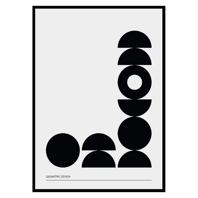 Poster Gallerix Geometric Graphic Black No2