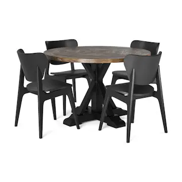 Matgrupp Bloomington Lyon Runt Matbord 120 cm med 4 Jerup Matstol