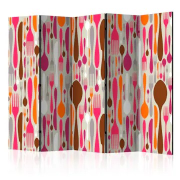 Rumsavdelare Skärmvägg Arkiio Cutlery Pink and Violet II 225x172 cm