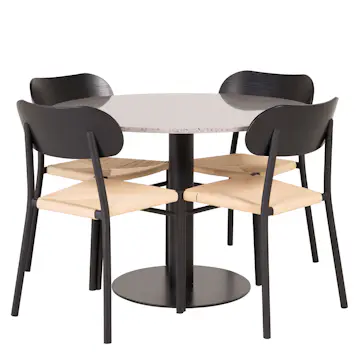 Matgrupp Venture Home Roxanna Grå Bord med 4 Peggy Stolar