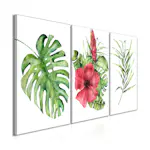 Tavla Arkiio Red Hibiscus 3 delar 120x60