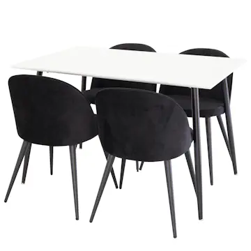 Matgrupp Venture Home Pobbie med 4 Stolar Valentina Sammet