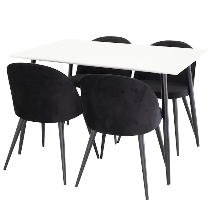 Matgrupp Venture Home Pobbie med 4 Stolar Valentina Sammet